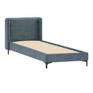 Modrá čalúnená jednolôžková posteľ s roštom 90x200 cm Basti – Ropez vyobraziť