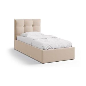 Svetlohnedá čalúnená jednolôžková posteľ s úložným priestorom s roštom 90x200 cm Phaedra – Micadoni vyobraziť