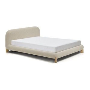 Béžová čalúnená dvojlôžková posteľ bez roštu 180x200 cm Odina – Kave Home vyobraziť