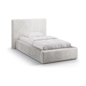 Svetlosivá čalúnená jednolôžková posteľ s úložným priestorom s roštom 90x200 cm Amy – Micadoni vyobraziť