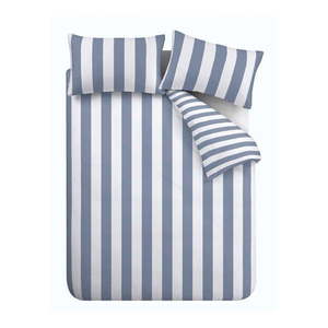 Predĺžené bielo-modré obliečky na dvojlôžko 230x220 cm Cove Stripe – Catherine Lansfield vyobraziť