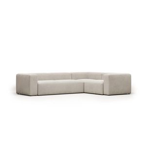 Béžová ženilková rohová pohovka Blok – Kave Home vyobraziť