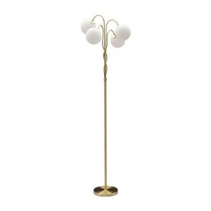 Biela/v zlatej farbe stojacia lampa so skleneným tienidlom (výška 176 cm) Glamy – Mauro Ferretti vyobraziť
