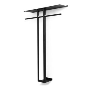 Čierny oceľový nástenný vešiak s poličkou 100 cm Luno Large – Spinder Design vyobraziť