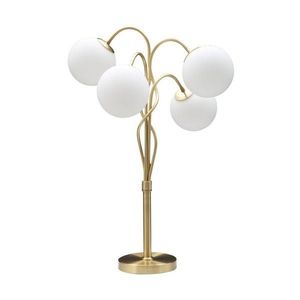 Biela/v zlatej farbe stolová lampa so skleneným tienidlom (výška 74 cm) Glamy – Mauro Ferretti vyobraziť