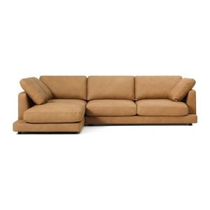 Hnedá kožená rohová pohovka (ľavý roh/s leňoškou) Gala – Kave Home vyobraziť