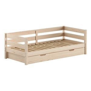 Detská posteľ z borovicového dreva s výsuvným lôžkom s roštom 90x200 cm v prírodnej farbe Margrit – Vipack vyobraziť