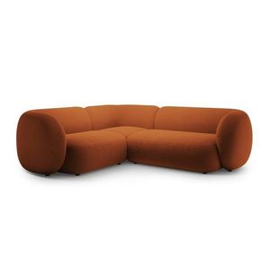 Zamatová rohová pohovka v terakotovej farbe (ľavý roh/do L) Kate – Micadoni vyobraziť