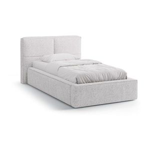 Svetlosivá čalúnená jednolôžková posteľ s úložným priestorom s roštom 90x200 cm Darren – Micadoni vyobraziť