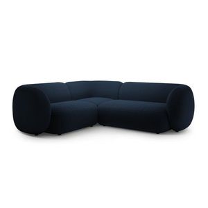 Modrá zamatová rohová pohovka (ľavý roh/do L) Kate – Micadoni vyobraziť