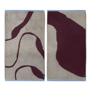 Vínovočervené/sivobéžové froté uteráky v súprave 2 ks z bio bavlny 50x90 cm Nova Arte – Mette Ditmer Denmark vyobraziť