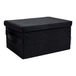 Čierny látkový úložný box s vekom 45x34x25 cm Soft Storage – Bigso vyobraziť