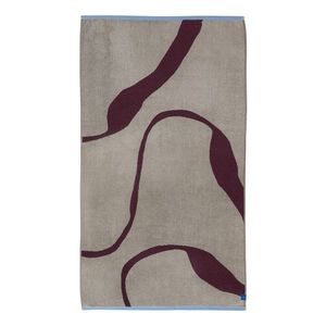 Vínovočervená/sivobéžová froté osuška z bio bavlny 70x133 cm Nova Arte – Mette Ditmer Denmark vyobraziť