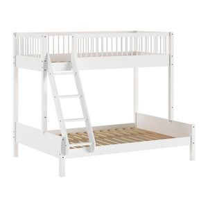Biela poschodová detská posteľ z bukového dreva s roštom 140x200/90x200 cm Forrest – Vipack vyobraziť