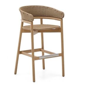 Drevená záhradná barová stolička v prírodnej farbe Arinella – Kave Home vyobraziť
