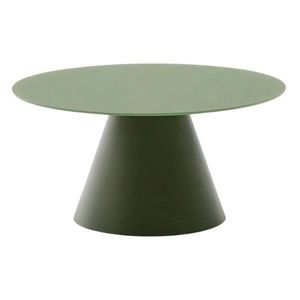 Zelený okrúhly konferenčný stolík so sklenenou doskou ø 80 cm Wilshire – Kave Home vyobraziť