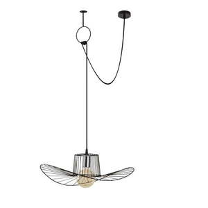 Čierne závesné svietidlo s kovovým tienidlom ø 50 cm Tel – Opviq lights vyobraziť