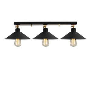 Čierne stropné svietidlo s kovovým tienidlom ø 24 cm Berceste – Opviq lights vyobraziť