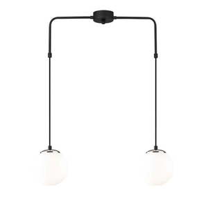 Čierne závesné svietidlo so skleneným tienidlom Venira – Opviq lights vyobraziť