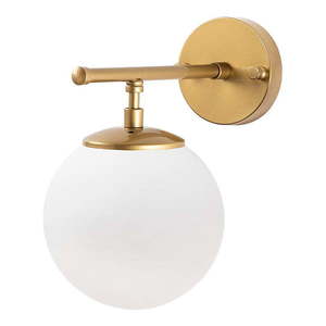 Biele/v mosadznej farbe nástenné svietidlo Roe – Opviq lights vyobraziť