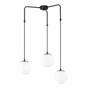 Čierne závesné svietidlo so skleneným tienidlom Venira – Opviq lights vyobraziť