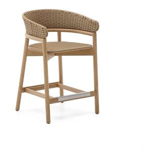Drevená záhradná barová stolička v prírodnej farbe Arinella – Kave Home vyobraziť