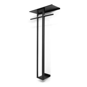 Čierny oceľový nástenný vešiak s poličkou 70 cm Luno Large – Spinder Design vyobraziť