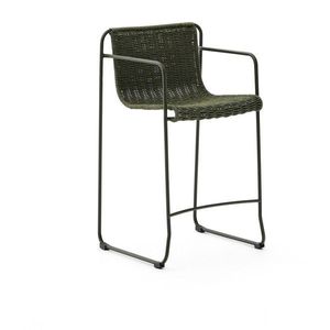 Zelená kovová záhradná barová stolička Maurina – Kave Home vyobraziť