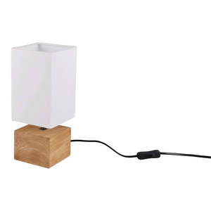 Stolová lampa s textilným tienidlom v bielo-prírodnej farbe (výška 30 cm) Woody – Reality vyobraziť