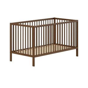 Hnedá s odnímateľným bokom/s nastaviteľnou výškou postieľka z bukového dreva 70x140 cm Dino – Vipack vyobraziť