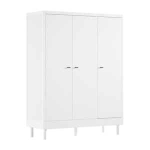 Biela detská šatníková skriňa z bukového dreva 146x190x55 cm Forrest – Vipack vyobraziť