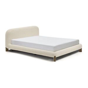 Béžová čalúnená dvojlôžková posteľ bez roštu 160x200 cm Odina – Kave Home vyobraziť