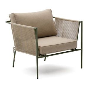 Zelené/béžové kovové záhradné kreslo Zivia – Kave Home vyobraziť