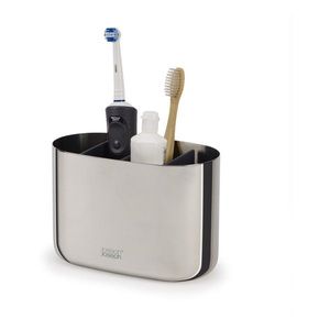 Stojan na zubné kefky z nehrdzavejúcej ocele v lesklej striebornej farbe EasyStore Luxe – Joseph Joseph vyobraziť