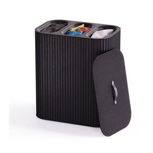 Čierny bambusový kôš na bielizeň 3x30 l Tota Trio Luxe – Joseph Joseph vyobraziť