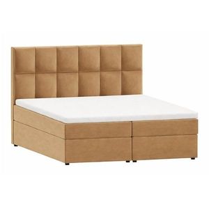 Okrovožltá boxspring posteľ s úložným priestorom 140x200 cm Flip – Ropez vyobraziť