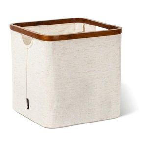 Krémovobiely látkový úložný box 30x30x30 cm Bamboo/Linen Cube – Bigso vyobraziť