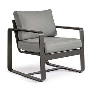 Sivé kovové záhradné kreslo Merrigan – Bizzotto vyobraziť