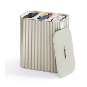 Béžový bambusový kôš na bielizeň 3x30 l Tota Trio Luxe – Joseph Joseph vyobraziť