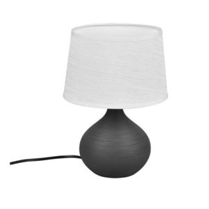 Tmavohnedá stolová lampa z keramiky a tkaniny Reality Martin, výška 29 cm vyobraziť