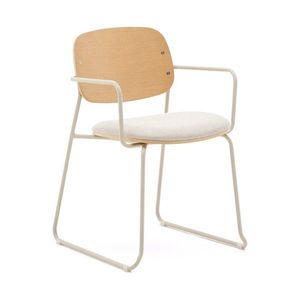 Béžová/v prírodnej farbe kovová jedálenská stolička s podrúčkami Meli – Kave Home vyobraziť