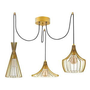 Závesné svietidlo v zlatej farbe s kovovým tienidlom Mezopotamya – Opviq lights vyobraziť