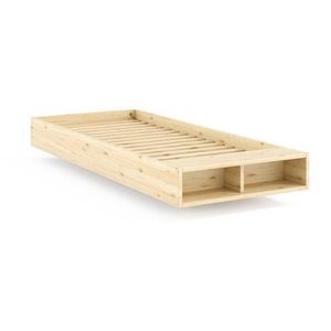 Jednolôžková posteľ z borovicového dreva bez čela s roštom 90x200 cm v prírodnej farbe Merge – Karup vyobraziť