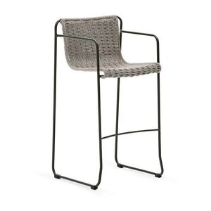 Sivozelená kovová záhradná barová stolička Maurina – Kave Home vyobraziť