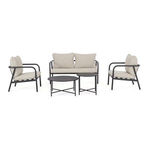 Béžová oceľová záhradná lounge súprava pre 4 osoby Ostuni – Bizzotto vyobraziť