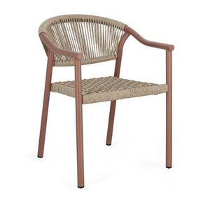 Červená/v prírodnej farbe kovová záhradná stolička Canarias – Bizzotto vyobraziť