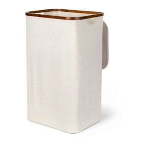 Krémovobiely látkový kôš na bielizeň Bamboo/Linen – Bigso vyobraziť