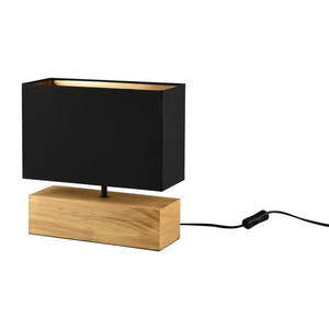 Stolová lampa s textilným tienidlom v čierno-prírodnej farbe (výška 30 cm) Woody – Reality vyobraziť