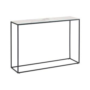 Čierno-biely konzolový stolík s keramickou doskou 30x110 cm Rewena – Kave Home vyobraziť