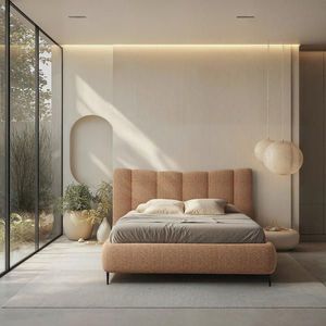 MID.YOU ČALÚNENÁ POSTEĽ, 160/200 cm, terakotová vyobraziť